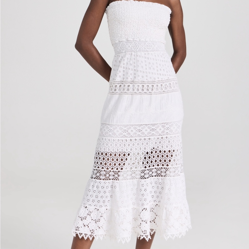 Elegant White Lace Strapless Dress